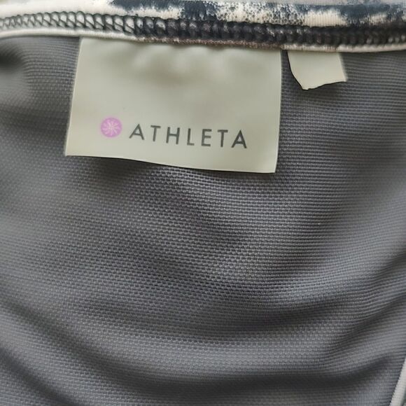 Athleta Racerback Airbrush Tinker Built In Bra Cinch Tie Waist Tank Top Size M - Picture 4 of 8